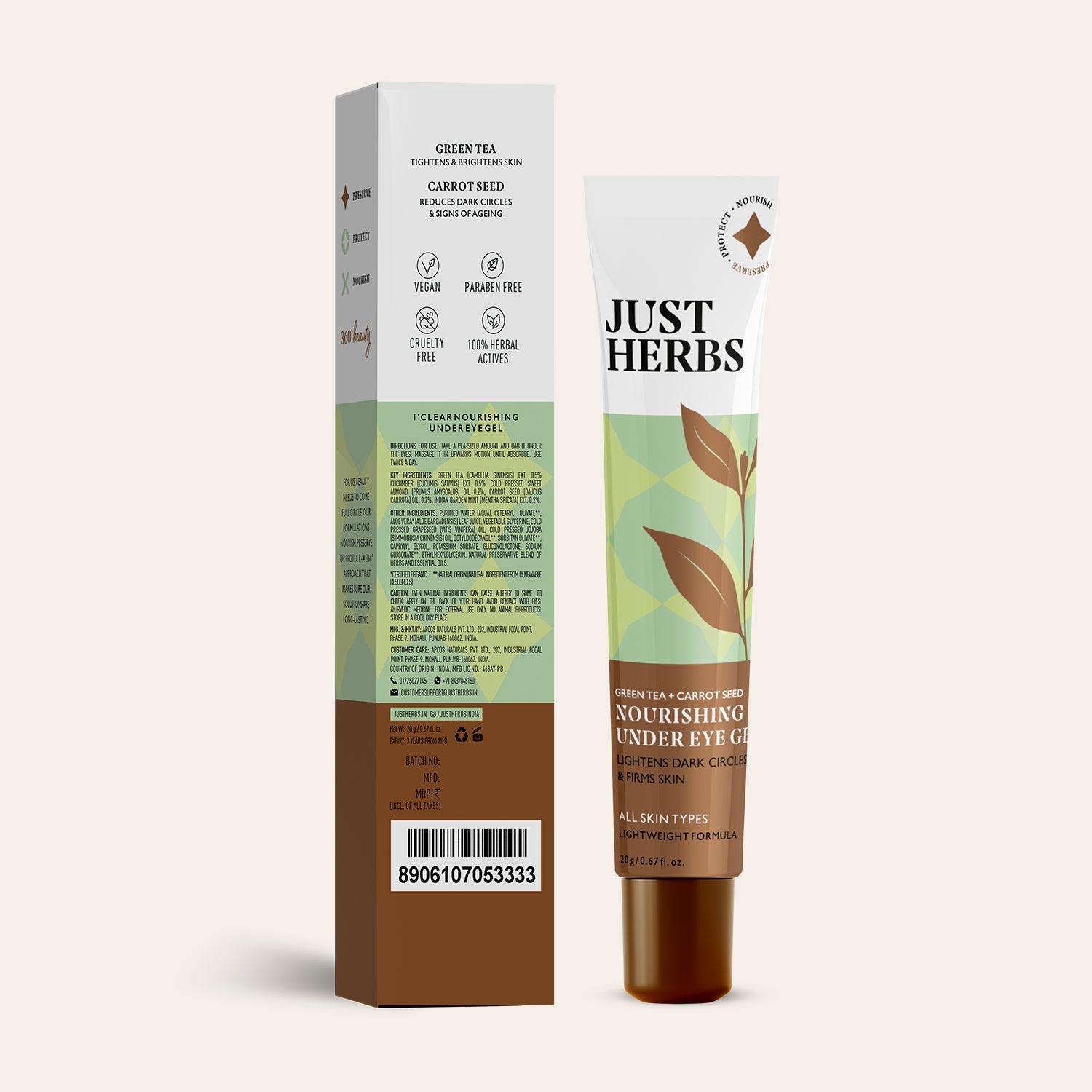 Nourishing Under Eye Gel with Green Tea and Carrot Seed 