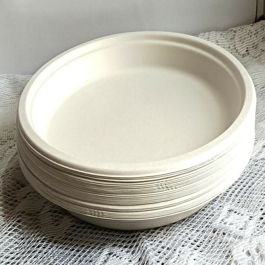 Disposable Round Plane Plates Big - Grab2buy