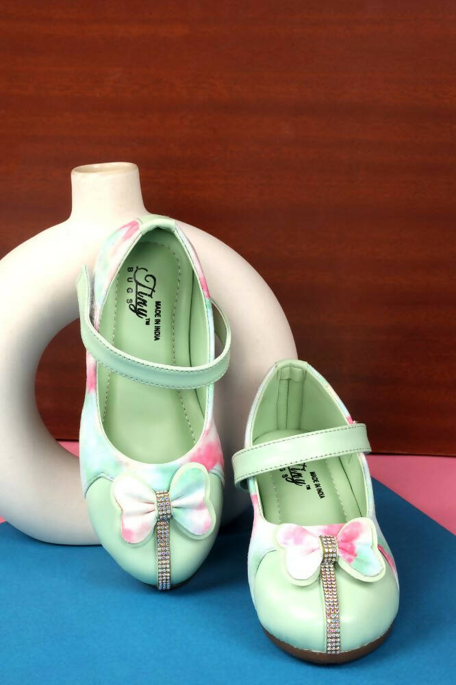 Tiny Bugs Girls Bow Embellished Party Wear Ballerinas - Multi  Grab2Buy Tiny Bugs Grab2Buy