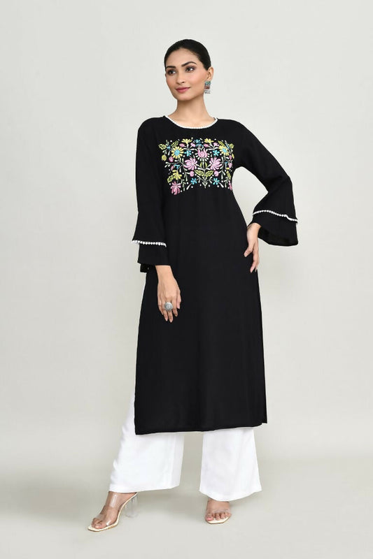 Joban Fashion Black Rayon Kurta Set