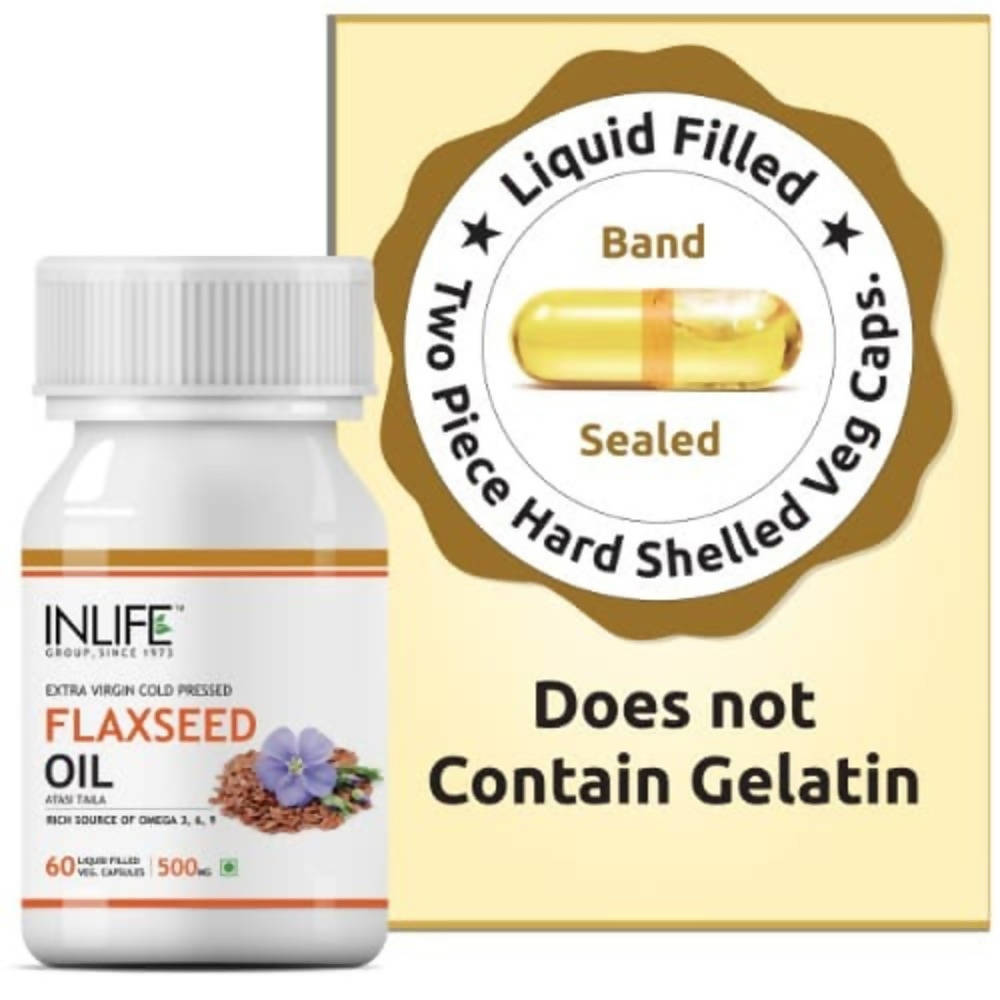 Inlife Flaxseed Oil Capsules Without Gelatin