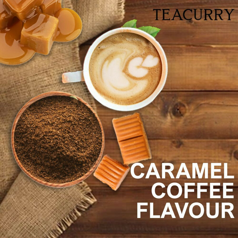Teacurry Caramel Instant Coffee Powder - Arabica Freeze Dried Coffee for Instant Hot & Cold Coffee - Grab2buy