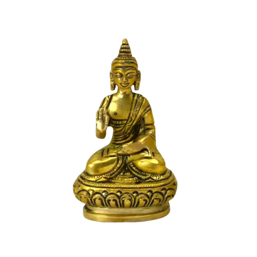 Tamas Brass Buddha Idol Decorative Showpiece (Golden) - Grab2buy