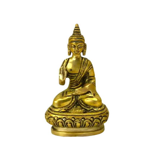 Tamas Brass Buddha Idol Decorative Showpiece (Golden) - Grab2buy