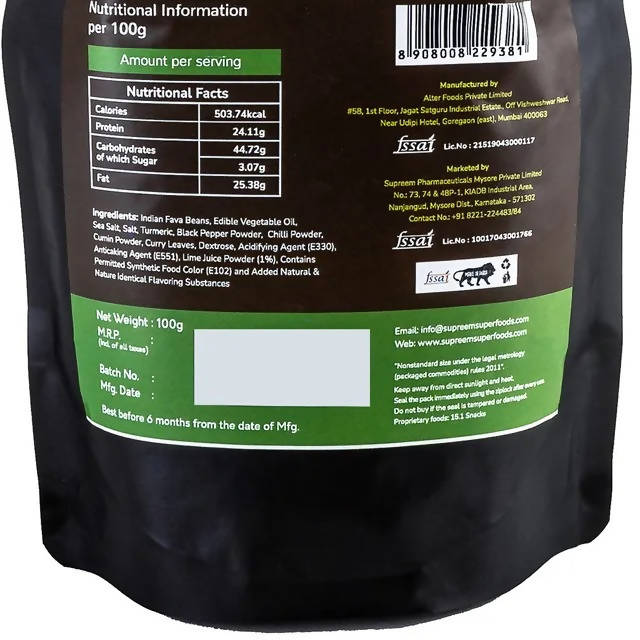 Supreem Super Foods Normalife Indian Fava Beans - Chatpata Masala Snack