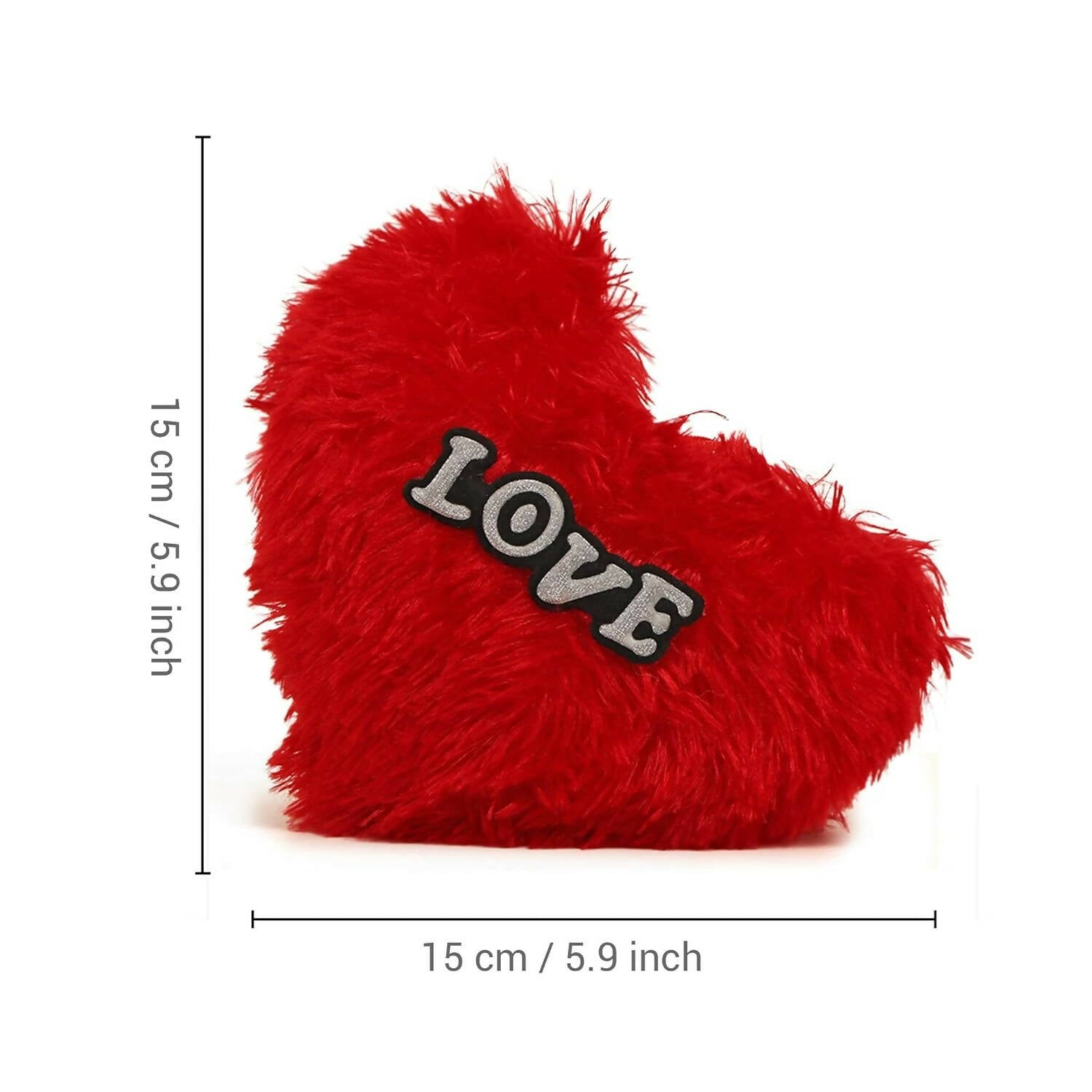 Tied Ribbons Valentine Gift With Heart Shape Pillow Fur Cushion (Red) 