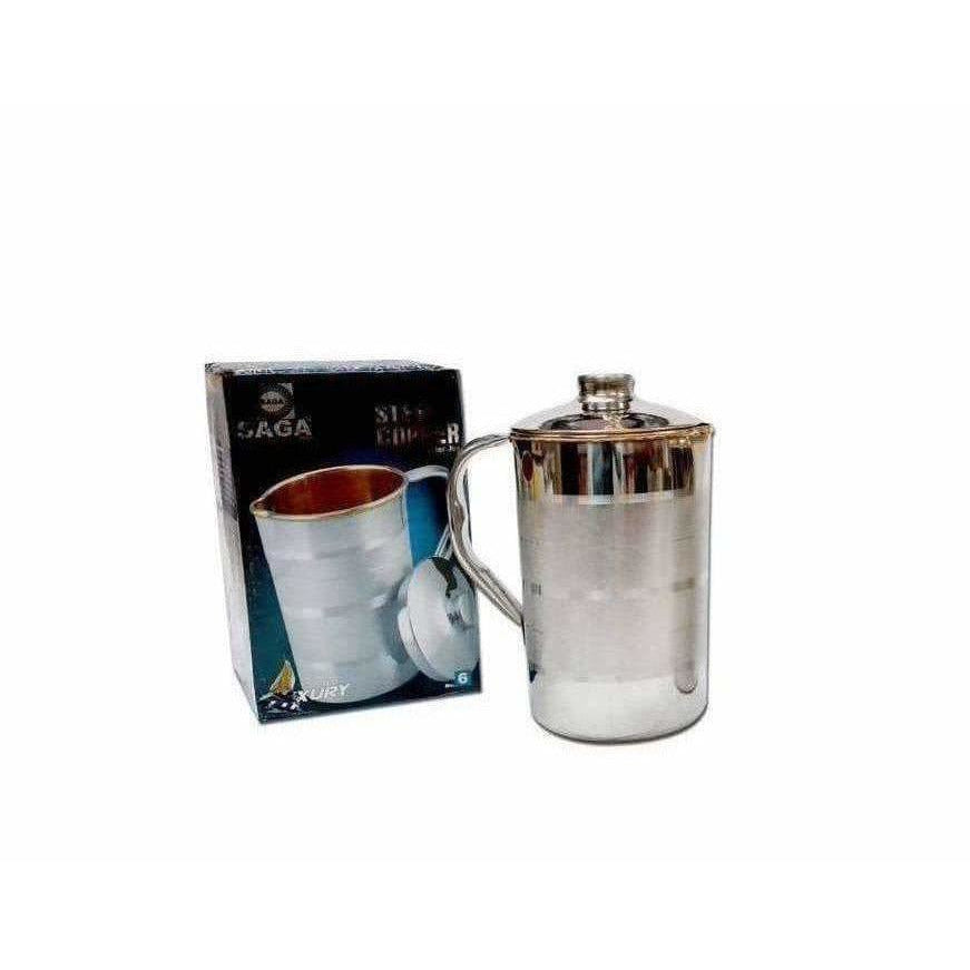 Saga Stainless Steel Copper Jug With Lid 