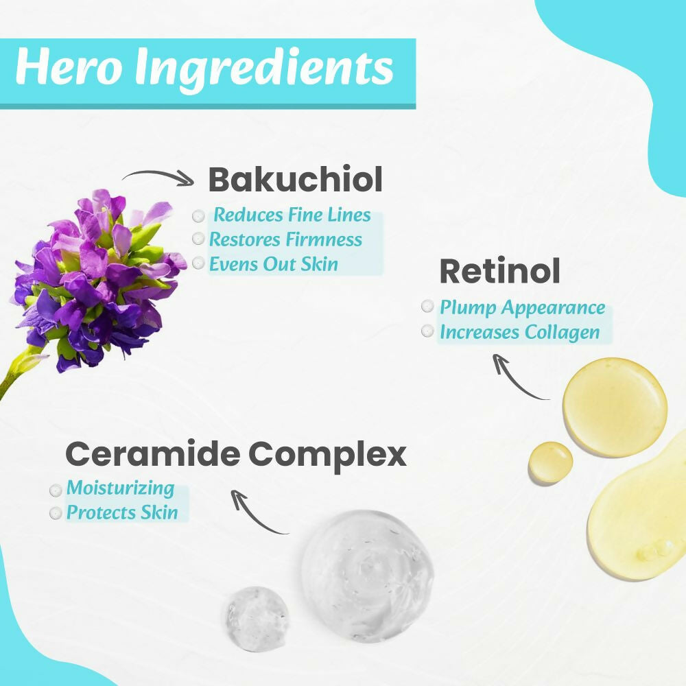 Wild Oak 1% Retinol Bakuchiol Face Serum Anti-Aging Brightening & Skin Texture Improvement  Grab2Buy Wild Oak Grab2Buy