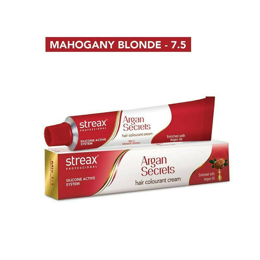 Streax Professional Argan Secrets Hair Colourant Cream - Mahogany Blonde 7.5 - Grab2buy