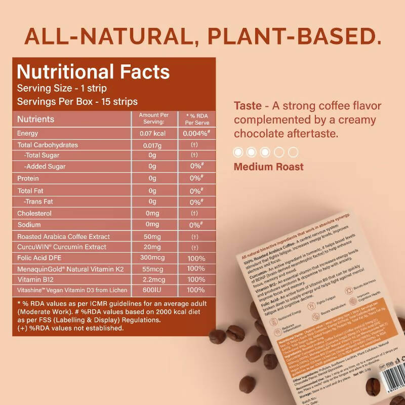 Wellbeing Nutrition Melts Energy Mocha Strips - Chocolate Flavor - Grab2buy