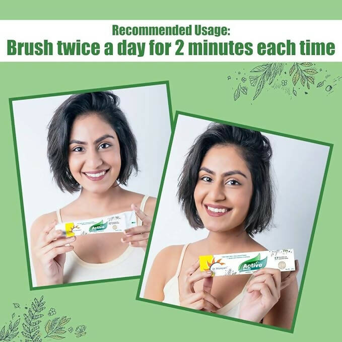 Dr. Morepen Active Smile Herbal Toothpaste with Neem, Clove & Menthol 