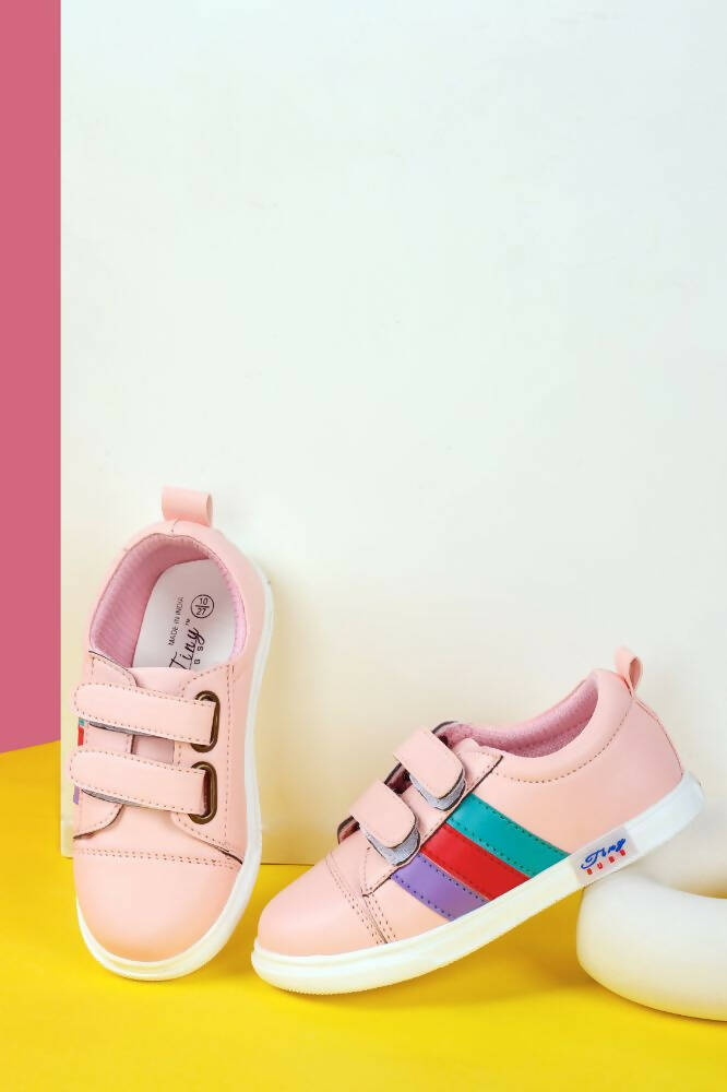 Tiny Bugs For Boys & Girls Double Velcro Sneakers - Pink  Grab2Buy Tiny Bugs Grab2Buy