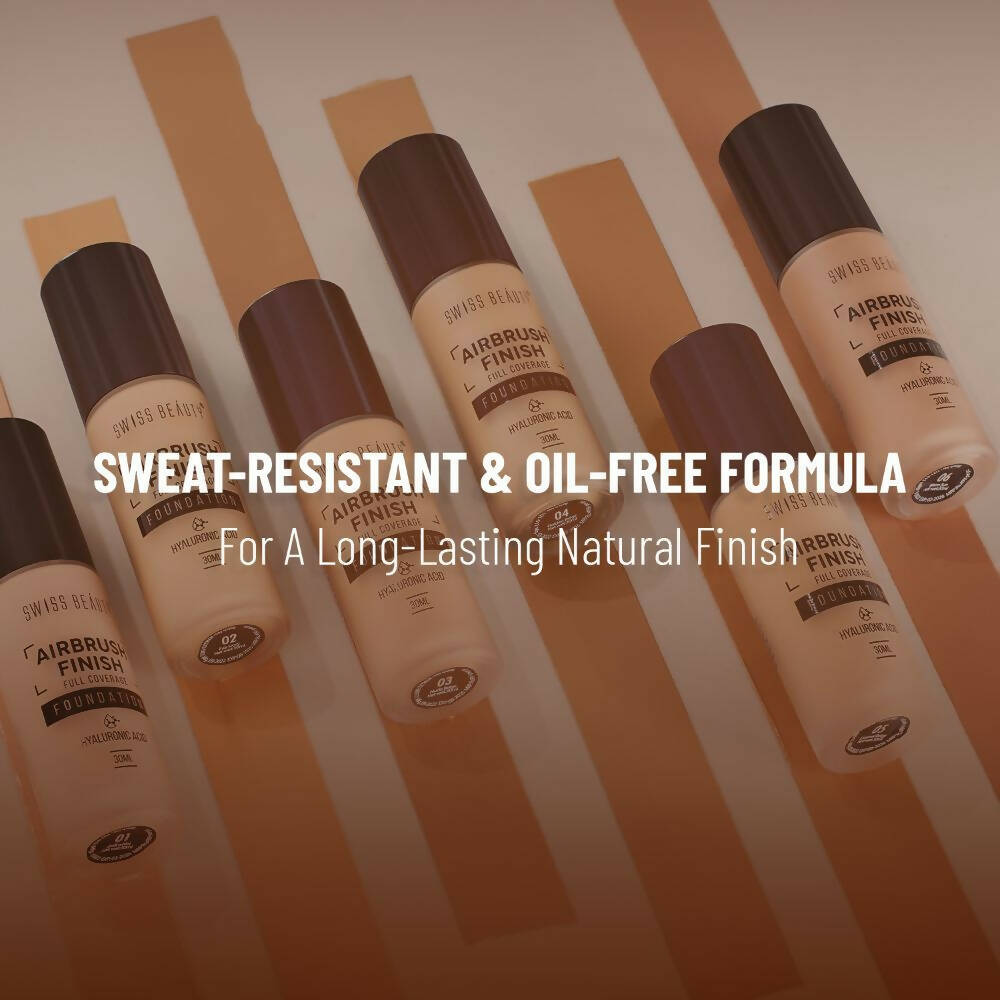 Swiss Beauty Airbrush Finish Full Coverage Foundation - Golden Beige 