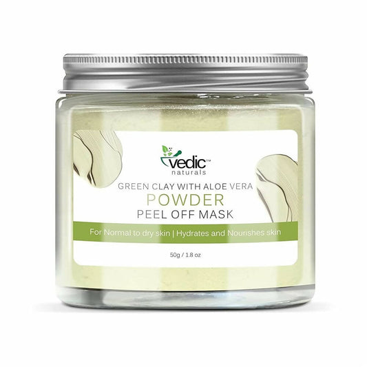 Vedic Naturals Green Clay With Aloe Vera Powder Peel Off Mask  Grab2Buy Vedic Naturals Grab2Buy