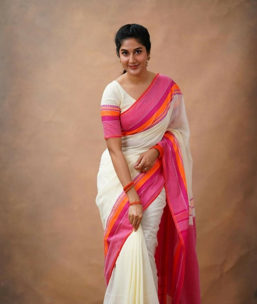 Exclusive Collection Off White Beautiful Khadi Cotton Handloom Grab2Buy 