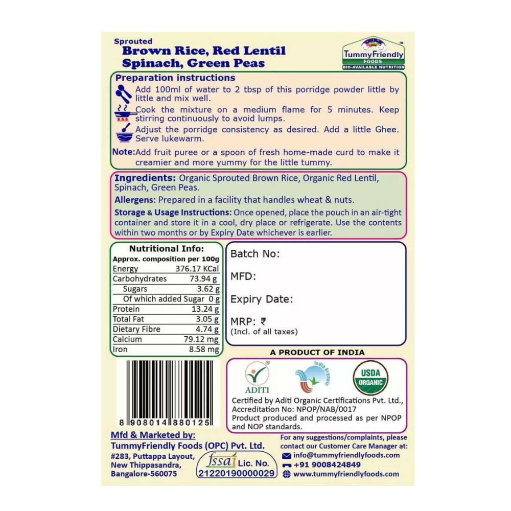TummyFriendly Foods Certified Brown Rice Porridge Mixes - Stage1, Stage2, Stage3  Grab2Buy TummyFriendly Foods Grab2Buy