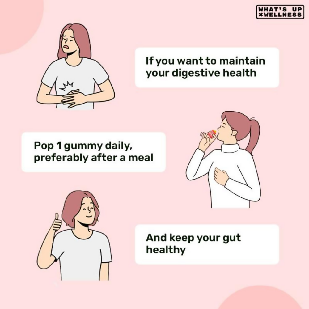 What's Up Wellness Gut Health Prebiotic & Probiotic Gummies - Mango Flavor 