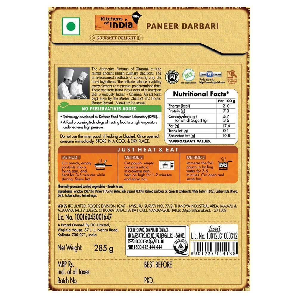 Kitchens of India Paneer Darbari - Grab2buy