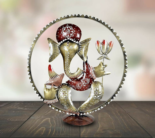 Umi Ganesha Idol in Cirle Decorative Handicraft Showpiece Ganesha Idol - Grab2buy