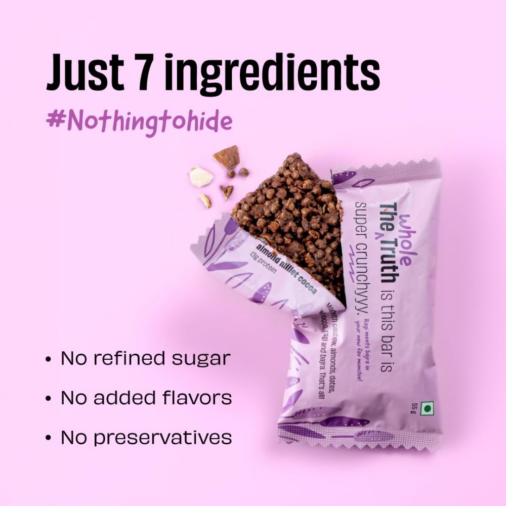 The Whole Truth Protein Bar - Almond Millet Cocoa  Grab2Buy The Whole Truth Grab2Buy