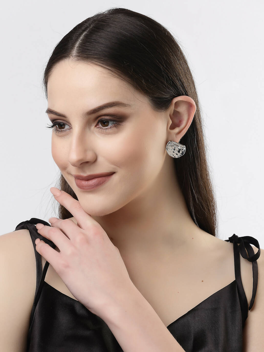 NVR Women Silver-Plated Contemporary Studs Earrings - Grab2buy