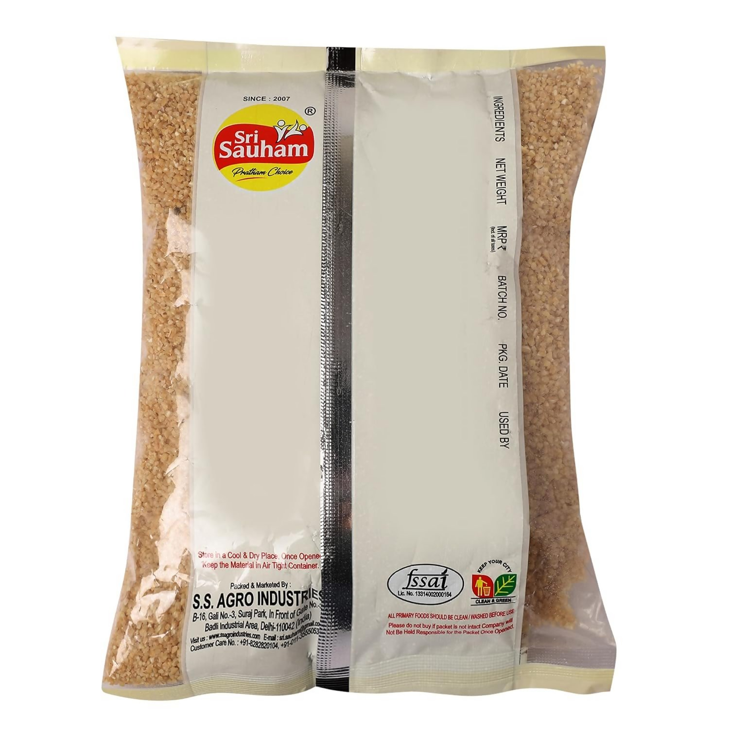 Sri Sauham Premium Roasted Dalia Godhuma Rava & Broken Wheat