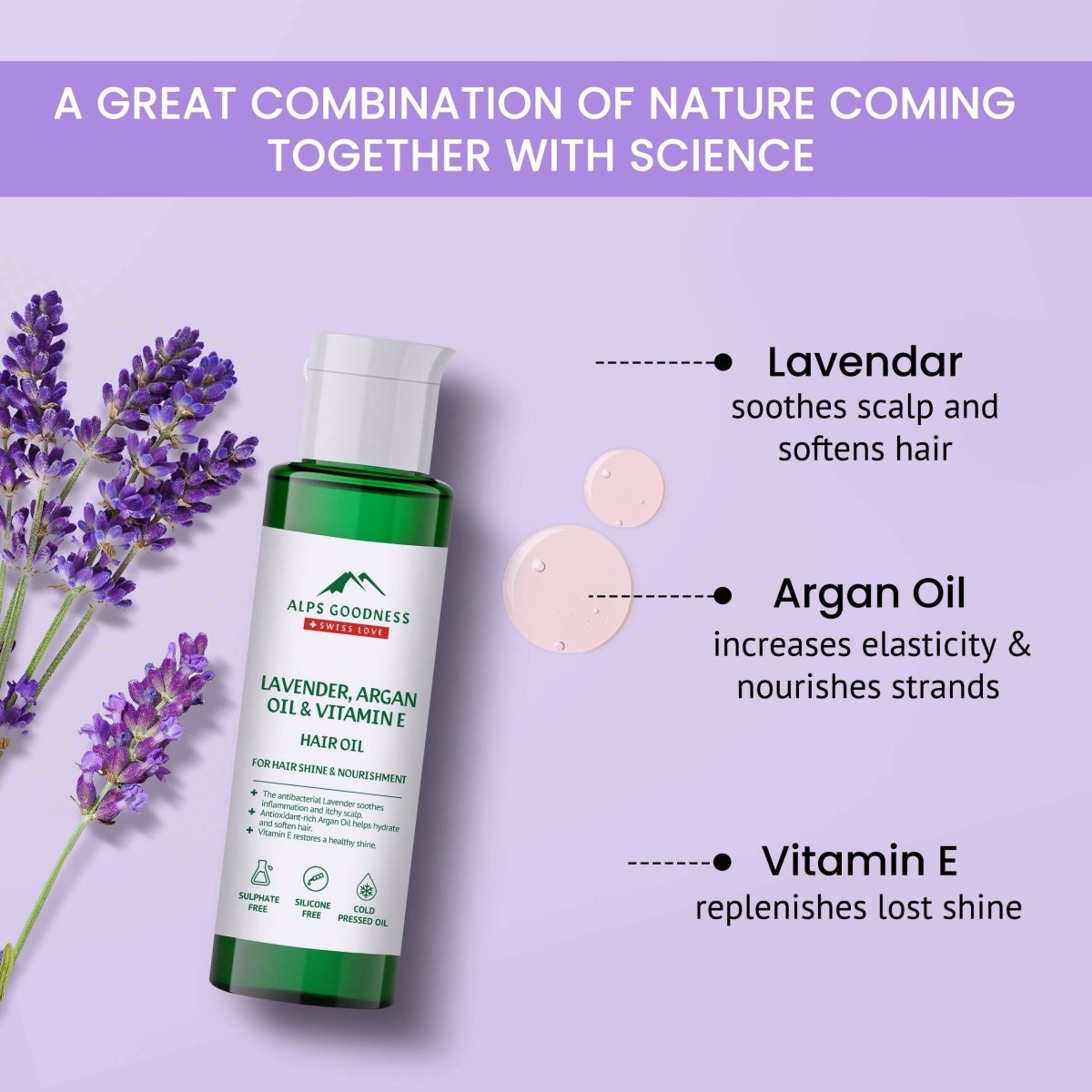 Alps Goodness Lavender, Argan Oil & Vitamin E Hair Oil 