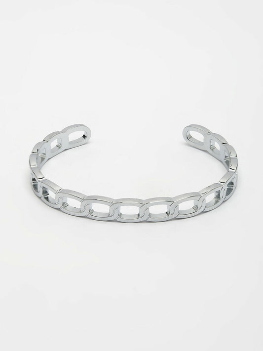 NVR Men's Silver-Plated Metal Cuff Bracelet - Grab2buy