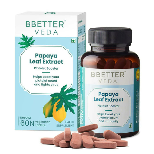 BBETTER Veda Papaya Leaf Extract Platelet Booster Tablets 