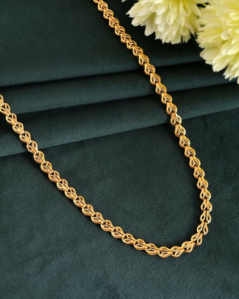 VOJ Gold-Polished Designer Contemporay Chain For Men 