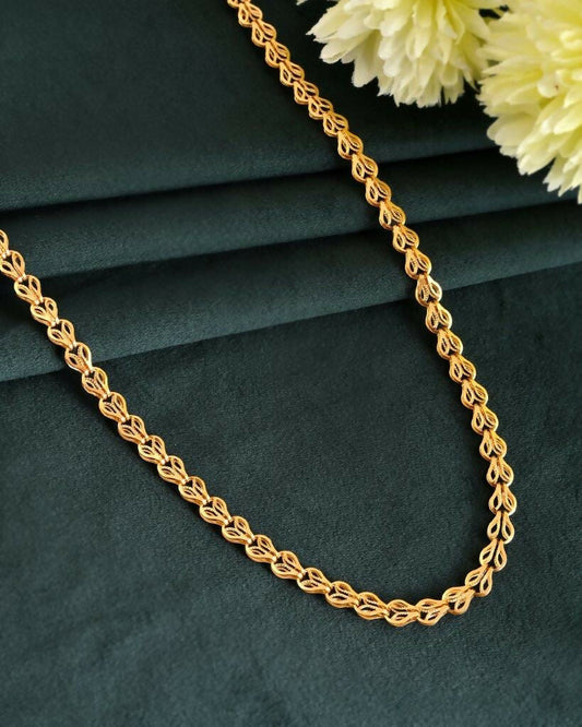 VOJ Gold-Polished Designer Contemporay Chain For Men 
