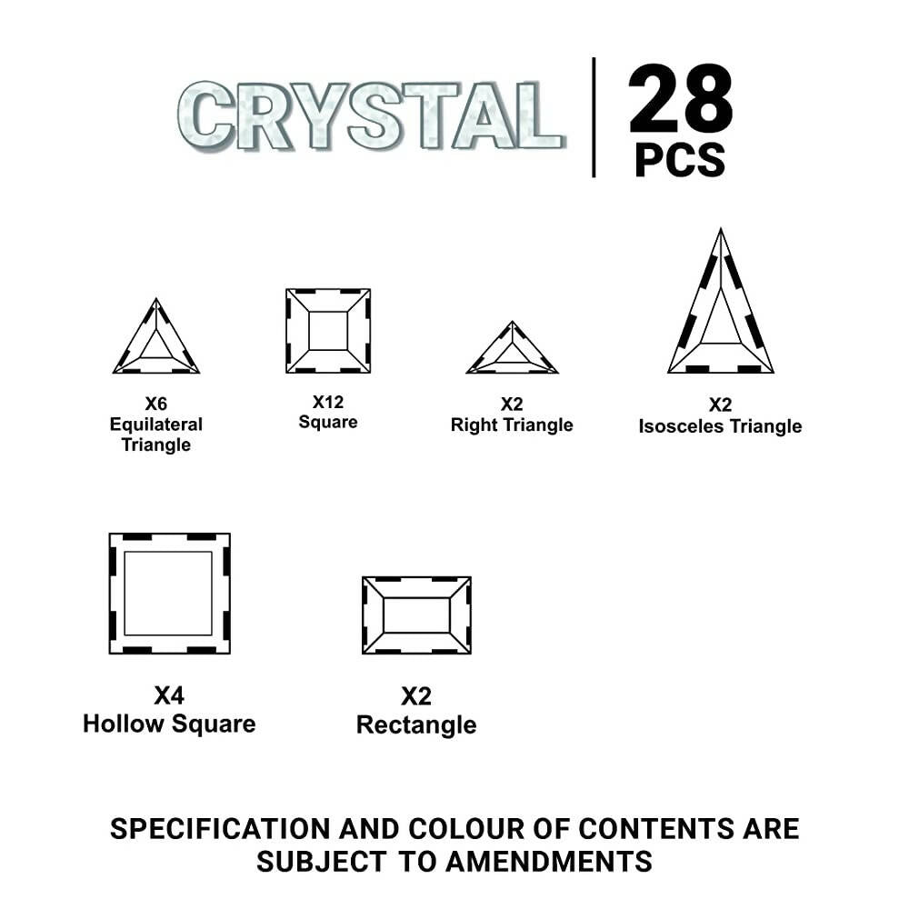 Kipa MagPlay Crystal 28 Pieces Magnetic Tiles, Set, Constructing and Creative STEM Toy with Smart Outdoor BagPack for Game for Boys Girls