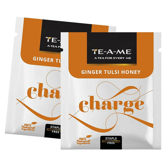 TE-A-ME Charge Ginger Tulsi Honey Herbal Infusion Tea Bags - Grab2buy