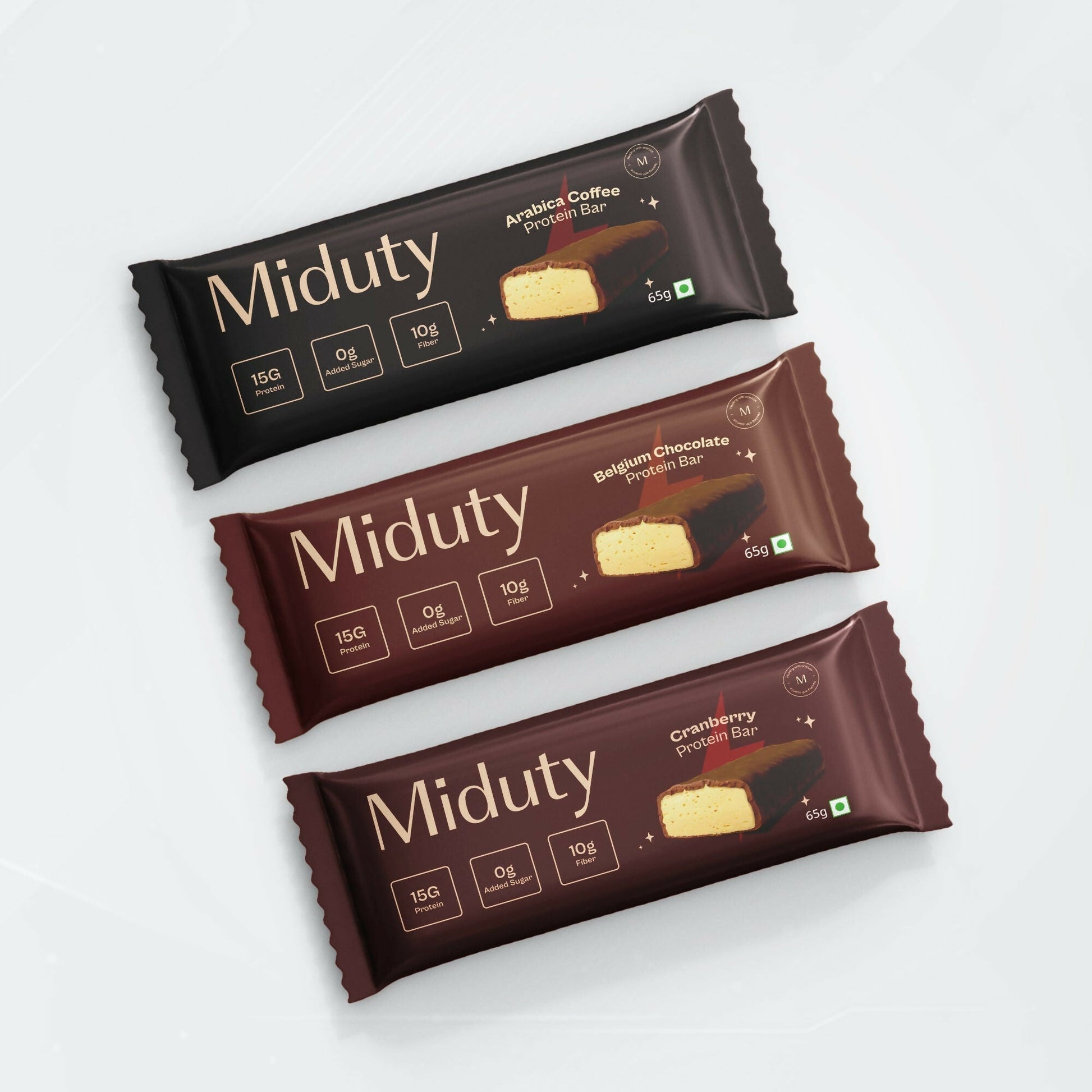 Miduty by Palak Notes Protein Bars Combo (Belgium Chocolate, Arabica Coffee and Cranberry) 