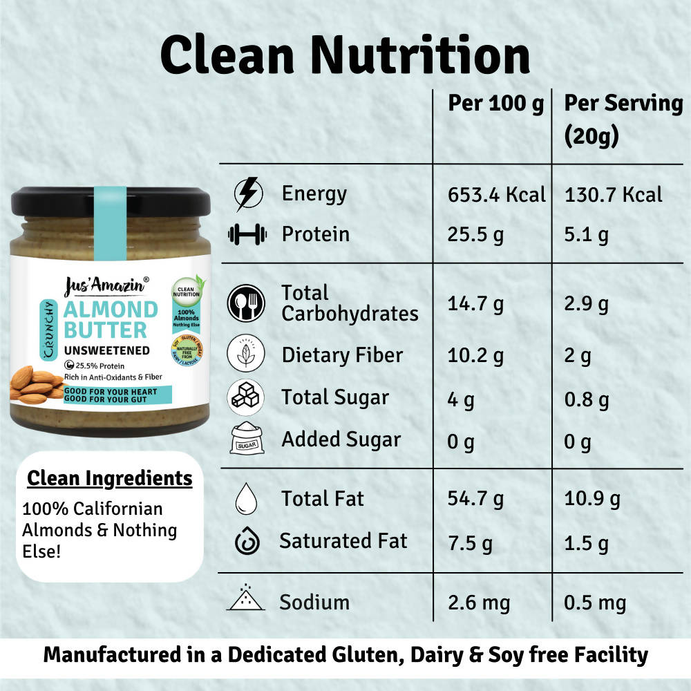 Jus Amazin Almond Butter Unsweetened 