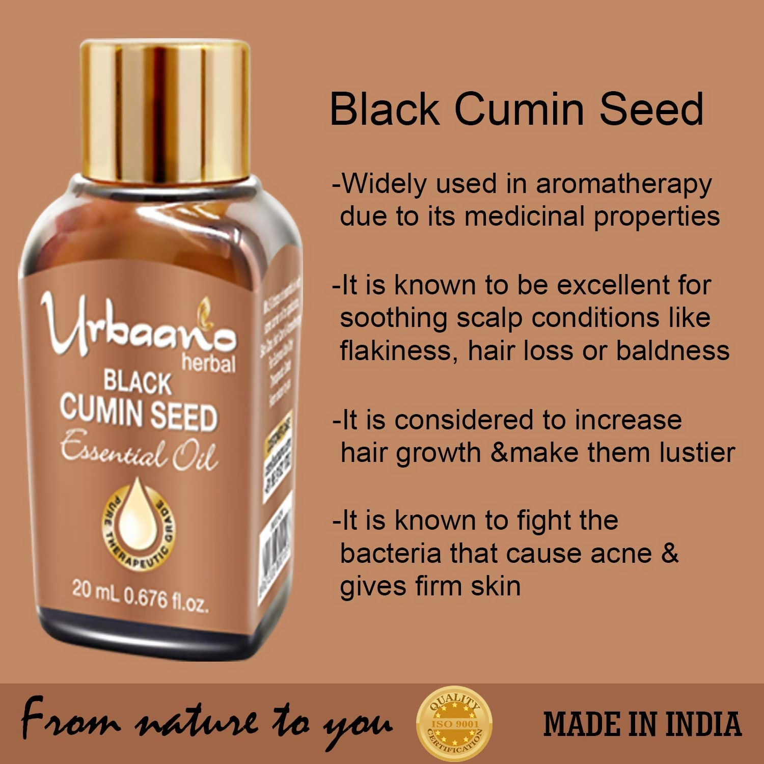 Urbaano Herbal Black Cumin Seed Essential Oil 