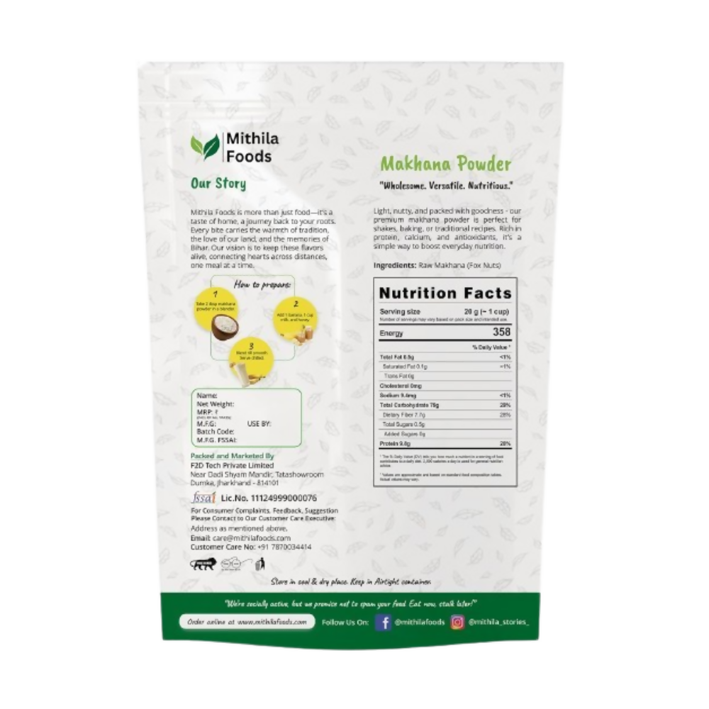 Mithila Foods Makhana Powder Premium Raw Fox Nut Flour