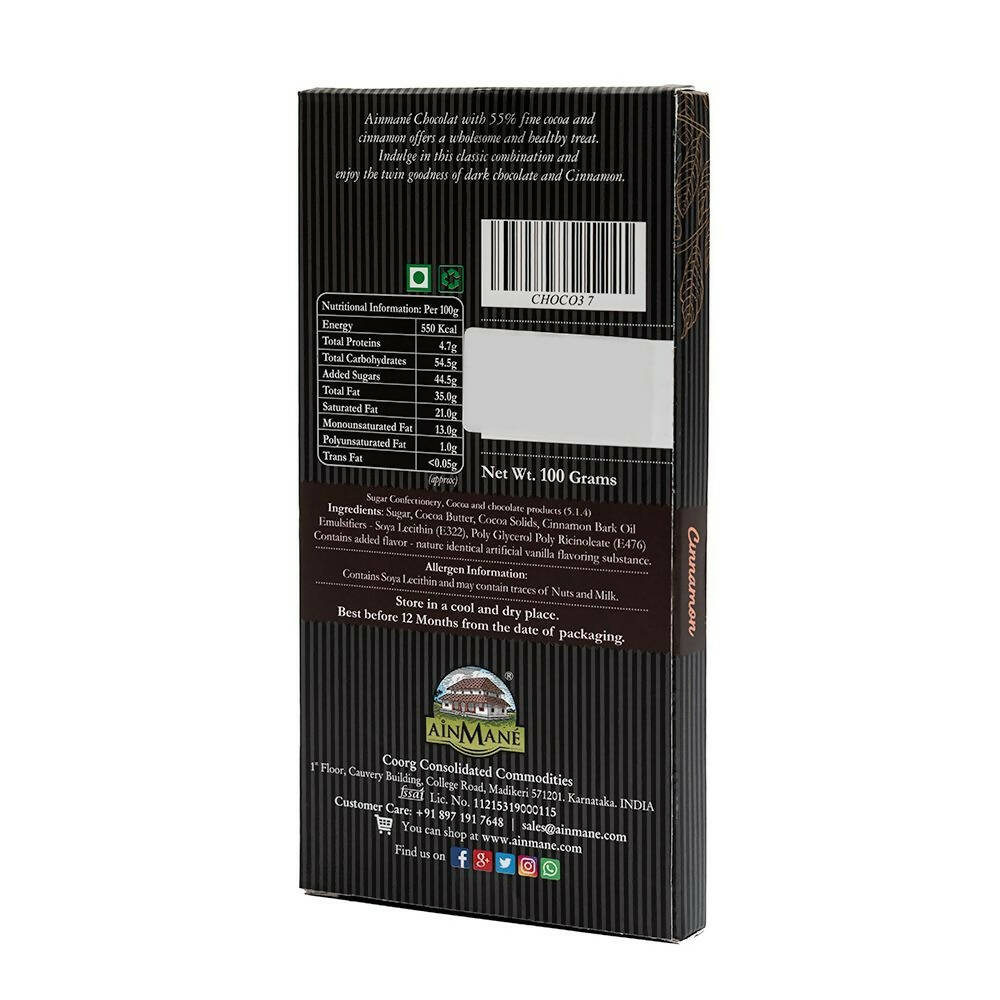 Ainmane Cinnamon Dark Chocolate 55% Cocoa - Grab2buy