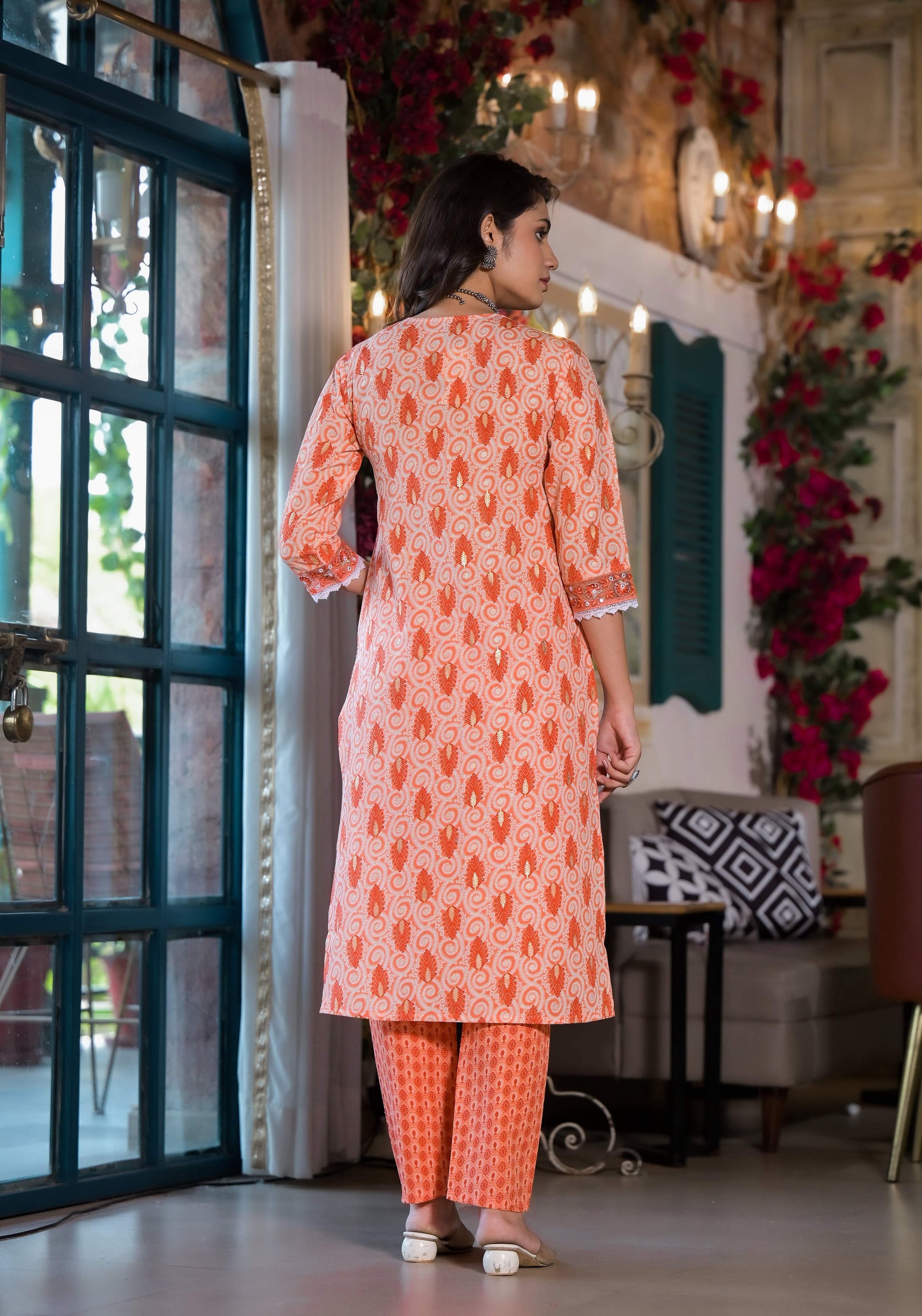 Lace Embroidered & Printed Kurta With Pant & Dupatta, Multicolor - Hiral Fashion