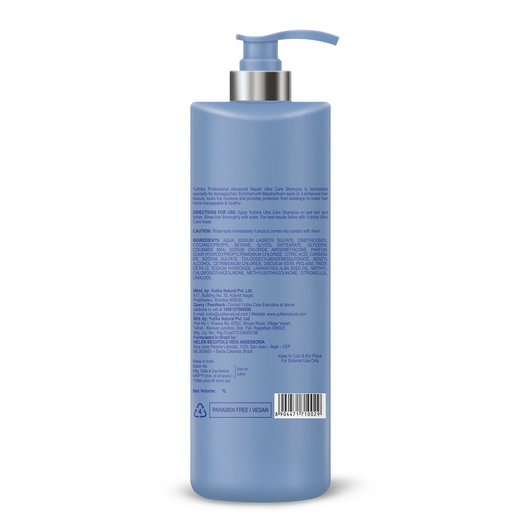 Yuthika Professional Ultra Care Shampoo For Women & Men With Meadfoam Seed Oil  Grab2Buy Yuthika Grab2Buy