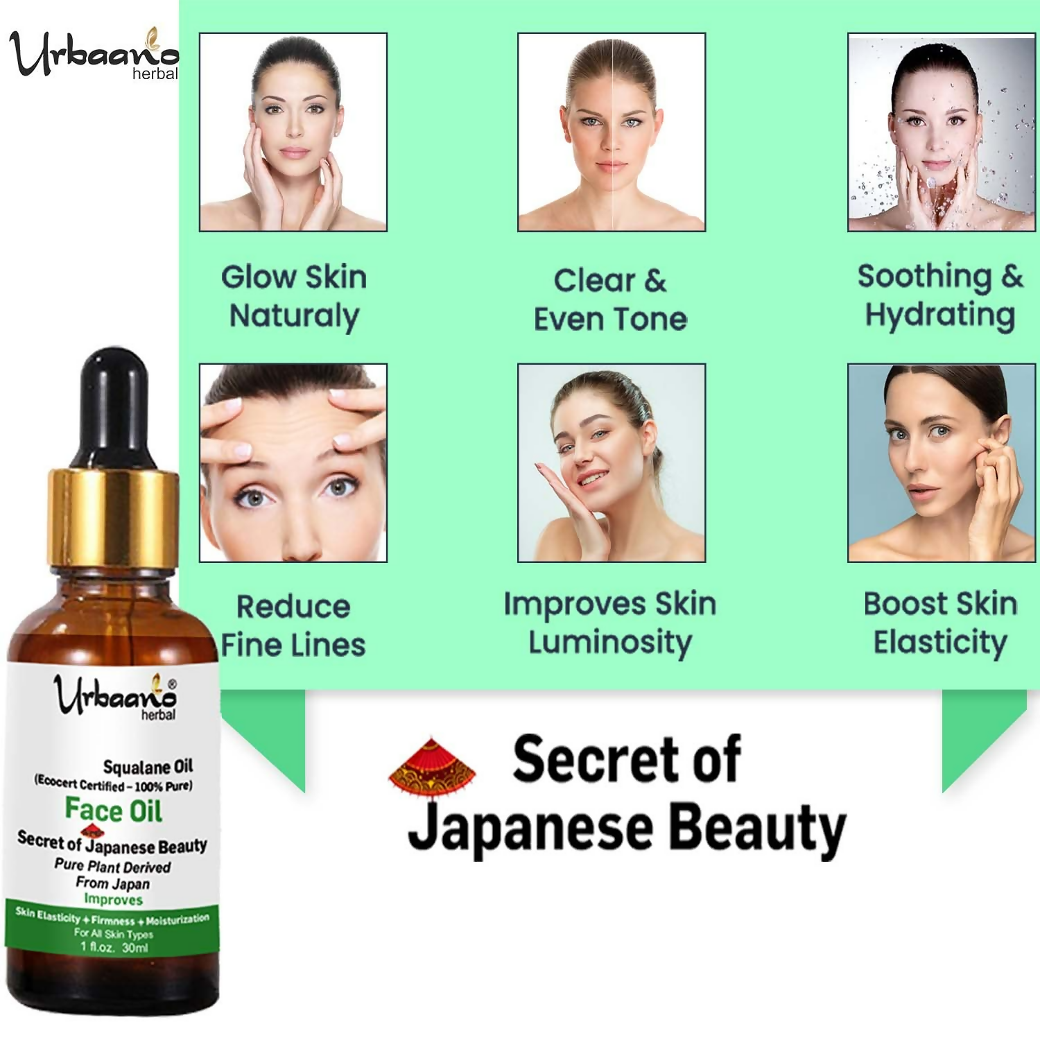 Urbaano Herbal Olive Squalane - 100% Pure Natural Plant-Derived Japanese Oil  Grab2Buy Urbaano Herbal Grab2Buy