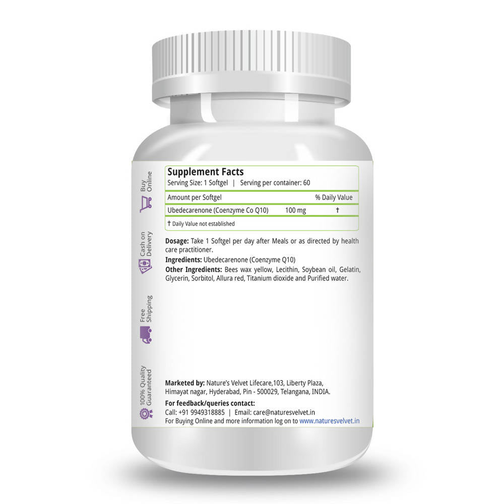 Nature's Velvet Coenzyme Q-10 Softgels 