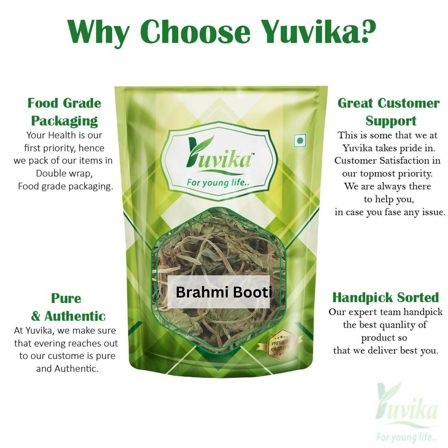 Yuvika Brahmi Booti - Gotu Kola - Bacopa Monnieri Linn - Indian Pennywort 