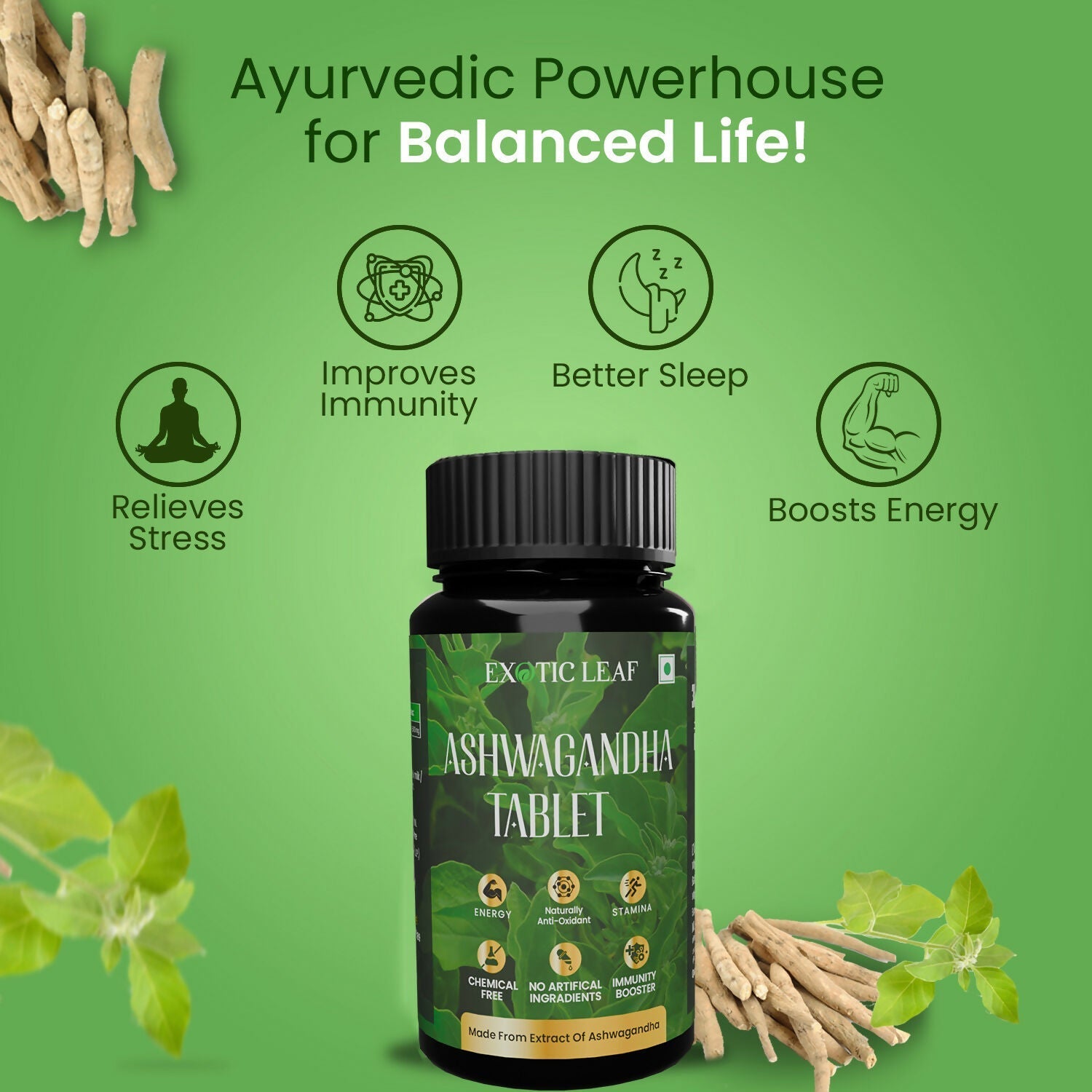 Exotic Leaf Ashwagandha Tablets 