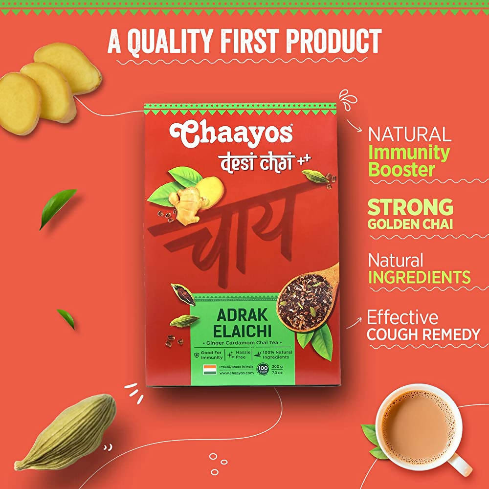 Chaayos Adrak Elaichi Tea Powder (Ginger & Cardamom)  Grab2Buy Chaayos Grab2Buy