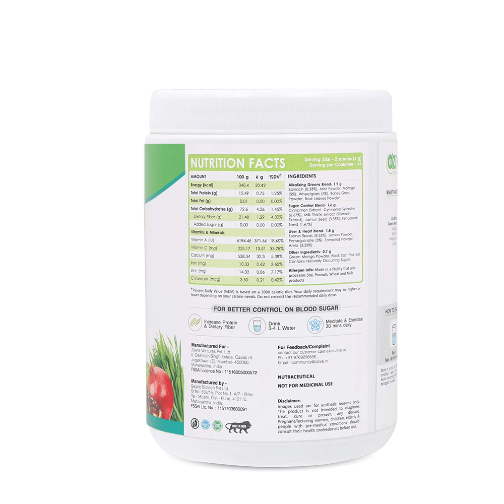 OZiva Superfood Greens & Herbs for Diabetes & Prediabetes