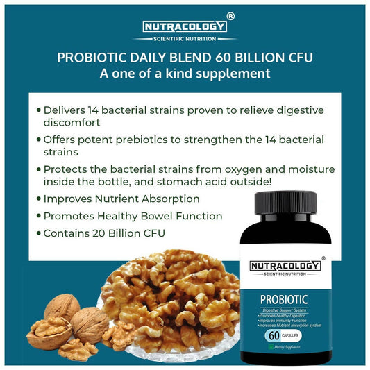 Nutracology Probiotics Supplement For Digestion Immunity And Overall Gut Health Capsules - Grab2buy