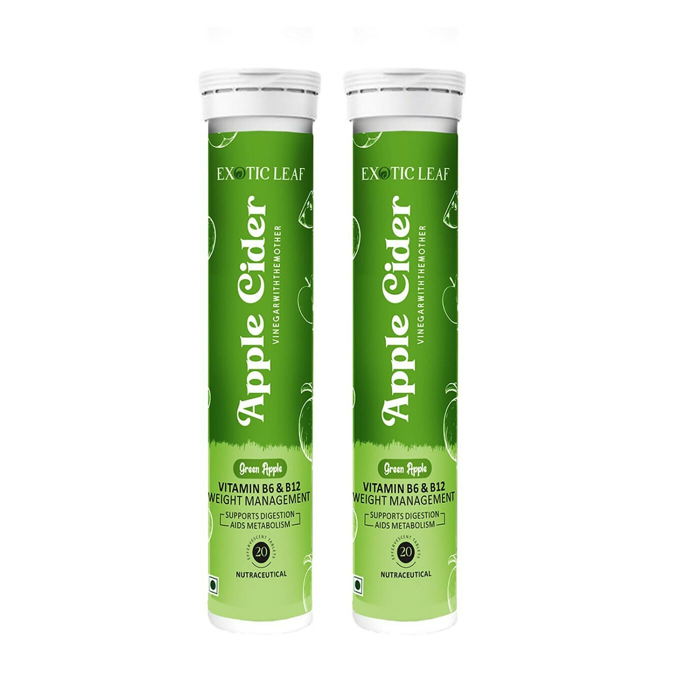 Exotic Leaf Green Apple Cider Vinegar Tablets 