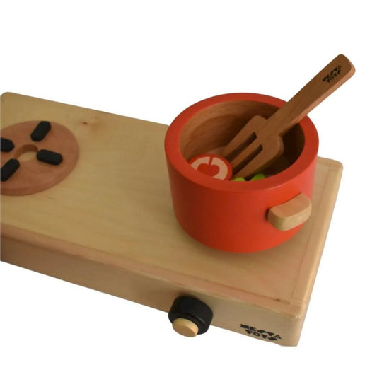 Nesta Toys Wooden Gas Stove and Cooking Set For Kids - Grab2buy