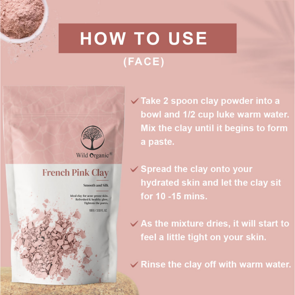 Wild Organic French Pink Smooth And Silk Clay Powder 